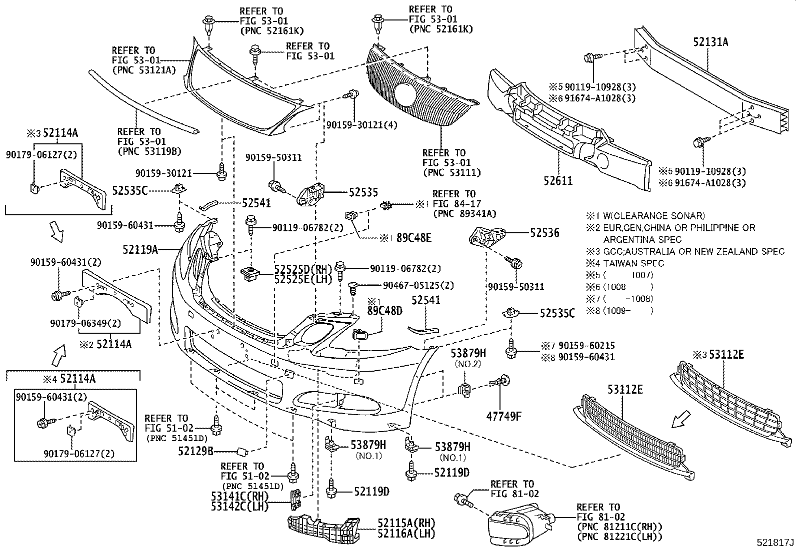 52114-30150 BRACKET, FRONT BUMPER EXTENSION MOUNTING product image
