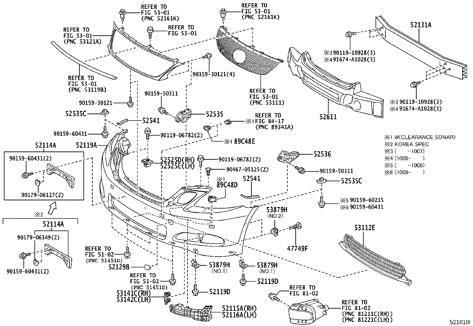 52114-30160 BRACKET, FRONT BUMPER EXTENSION MOUNTING product image