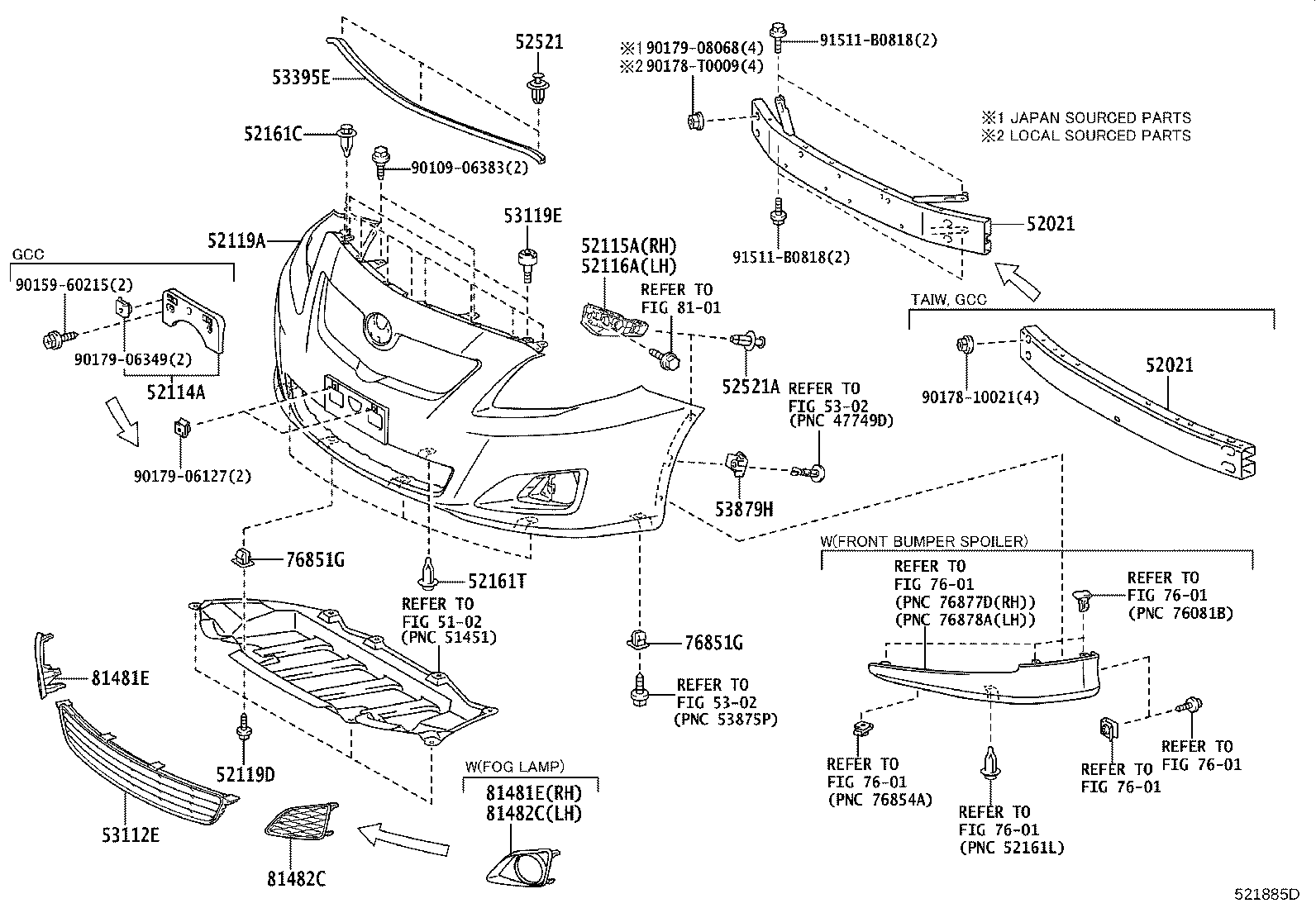 52114-02070 BRACKET, FRONT BUMPER EXTENSION MOUNTING product image