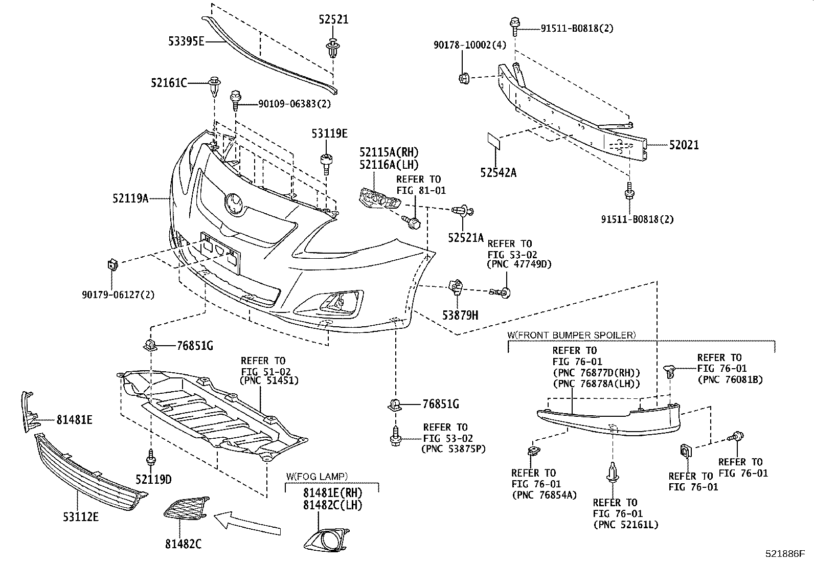 52114-02070 BRACKET, FRONT BUMPER EXTENSION MOUNTING product image