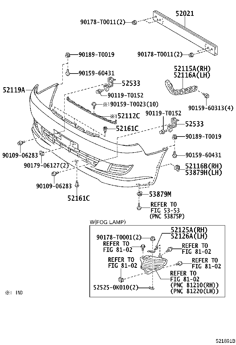 52021-0K040 REINFORCEMENT SUB-ASSY, FRONT BUMPER product image