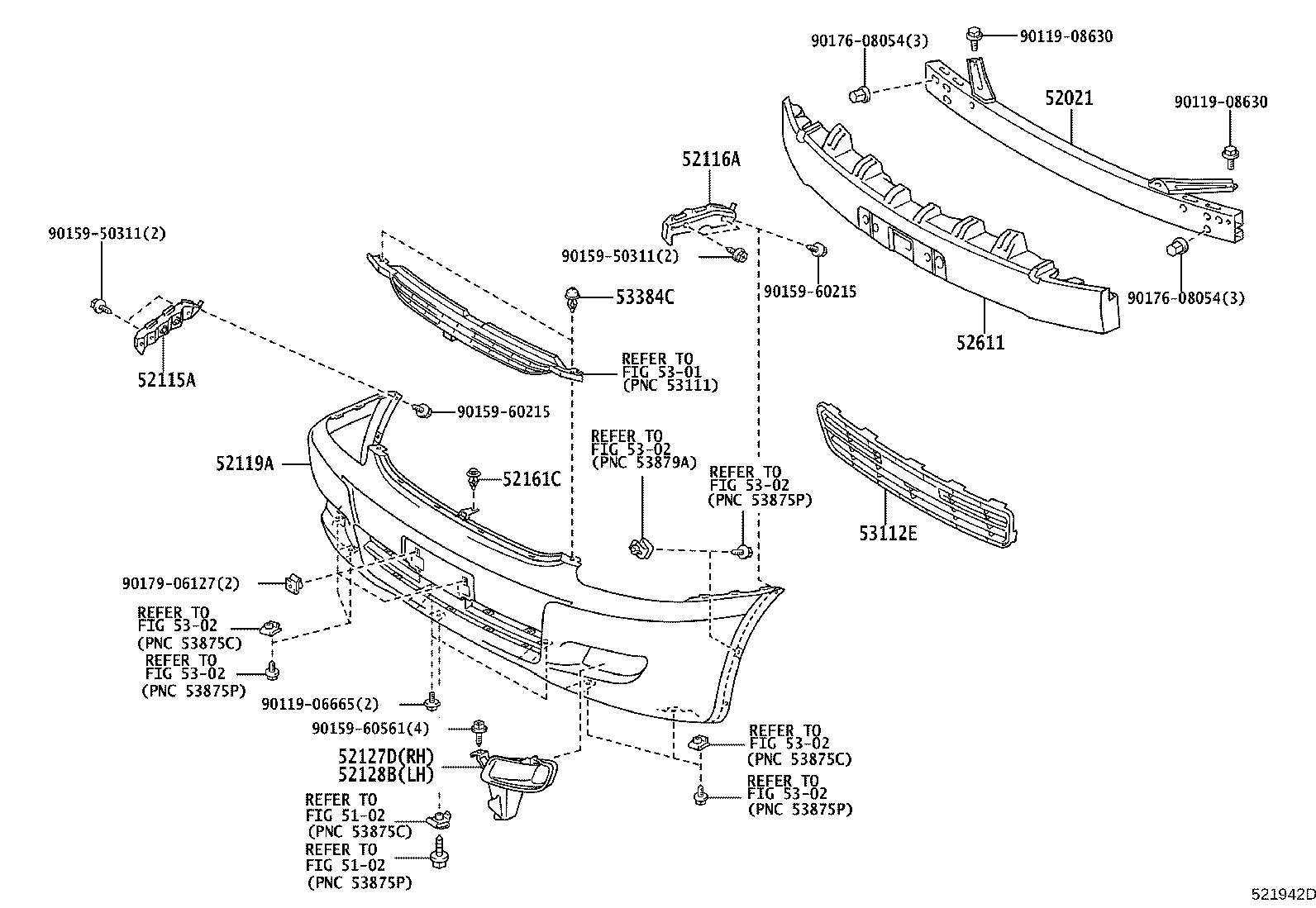 52112-68020 EXTENSION, FRONT BUMPER, RH product image