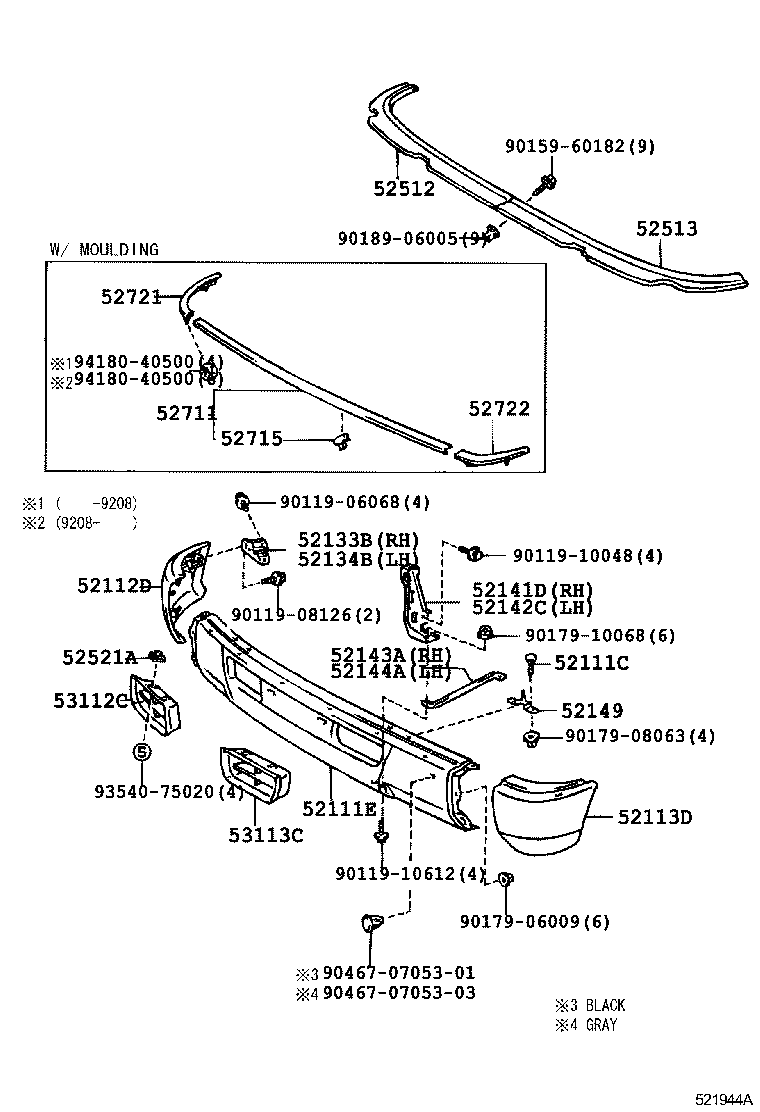 52102-60220 EXTENSION, FRONT BUMPER, RH product image