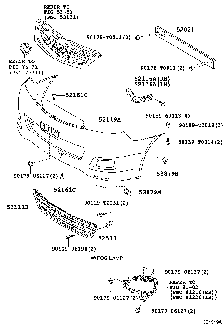 52021-0K040 REINFORCEMENT SUB-ASSY, FRONT BUMPER product image