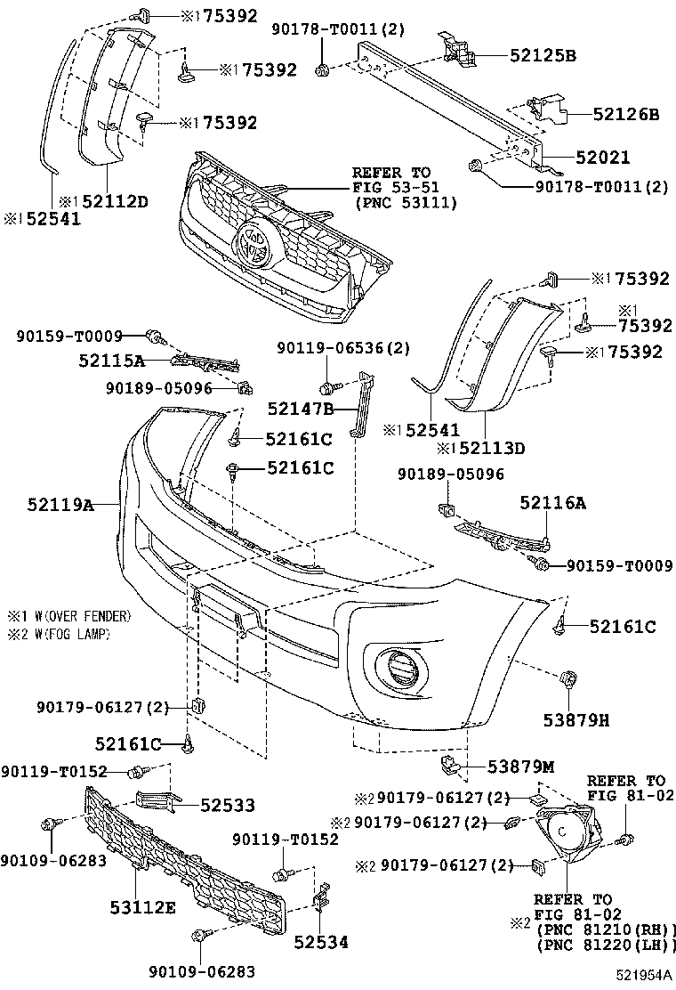 52112-0K906 EXTENSION, FRONT BUMPER, RH product image