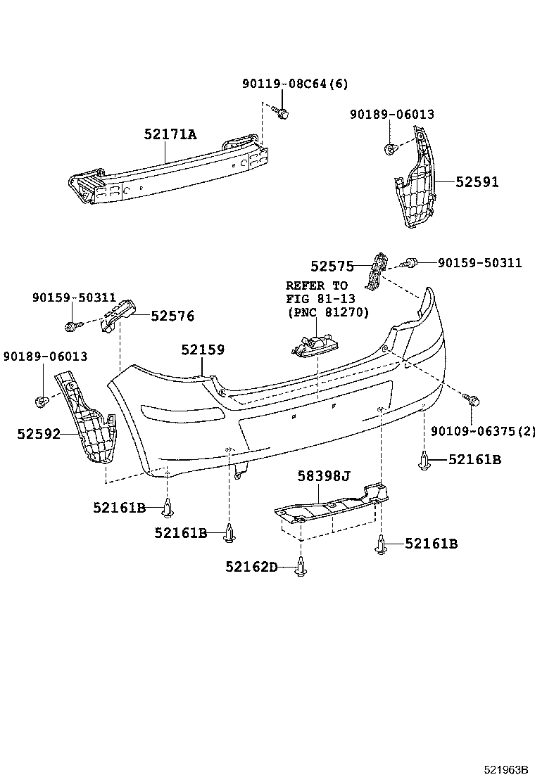 52592-52270 SEAL, REAR BUMPER SIDE, LH product image