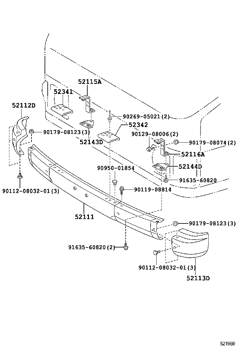 52115-25010 SUPPORT, FRONT BUMPER SIDE, RH product image