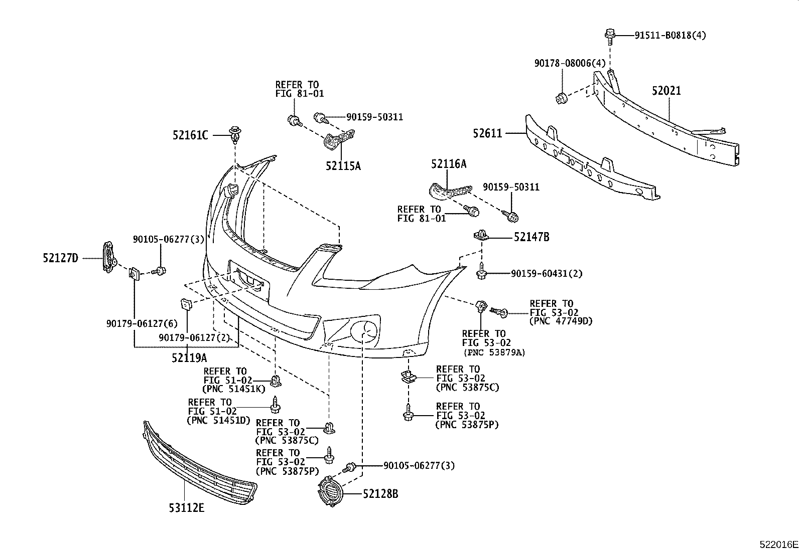 52611-13020 ABSORBER, FRONT BUMPER ENERGY product image