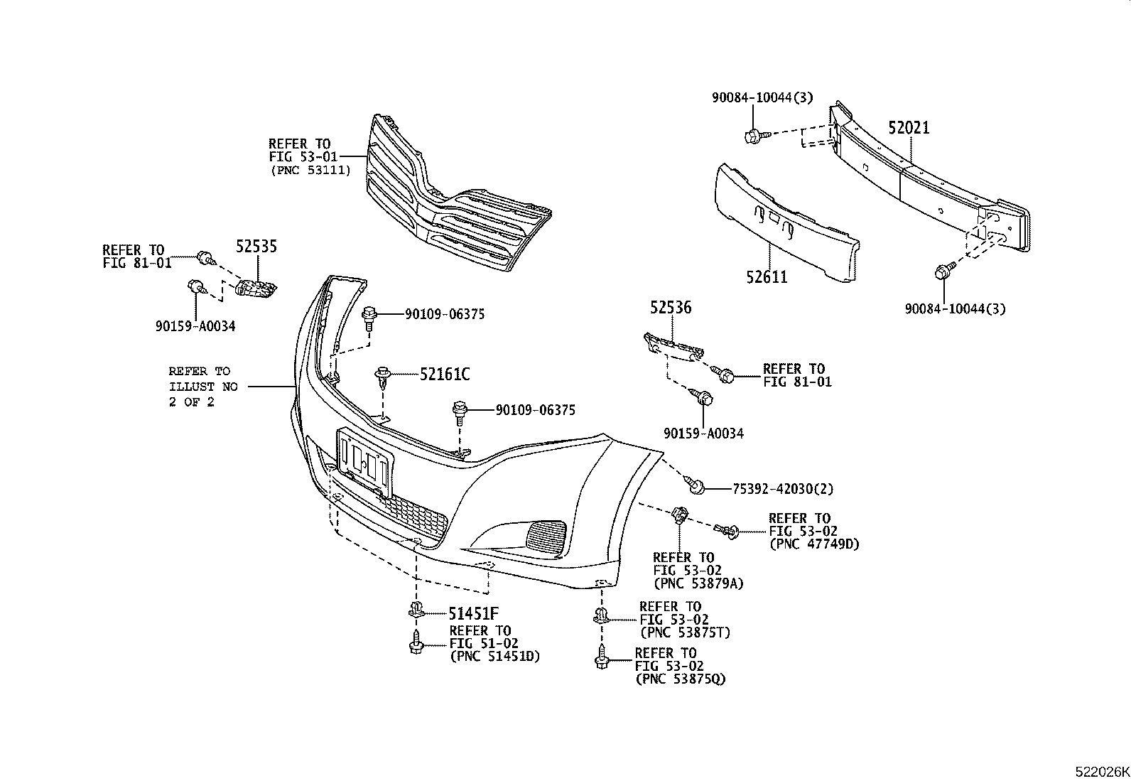52127-0T010 COVER, FRONT BUMPER HOLE, RH product image