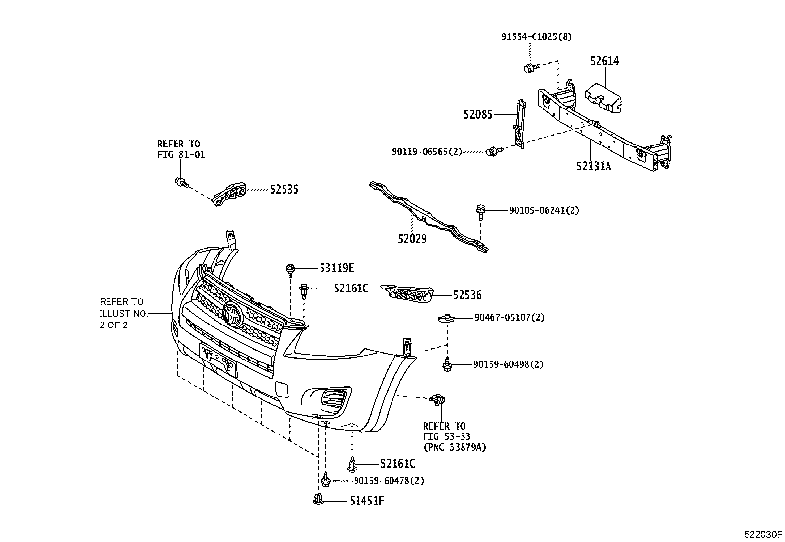 52115-0R010 RETAINER, FRONT BUMPER EXTENSION, NO.1 product image
