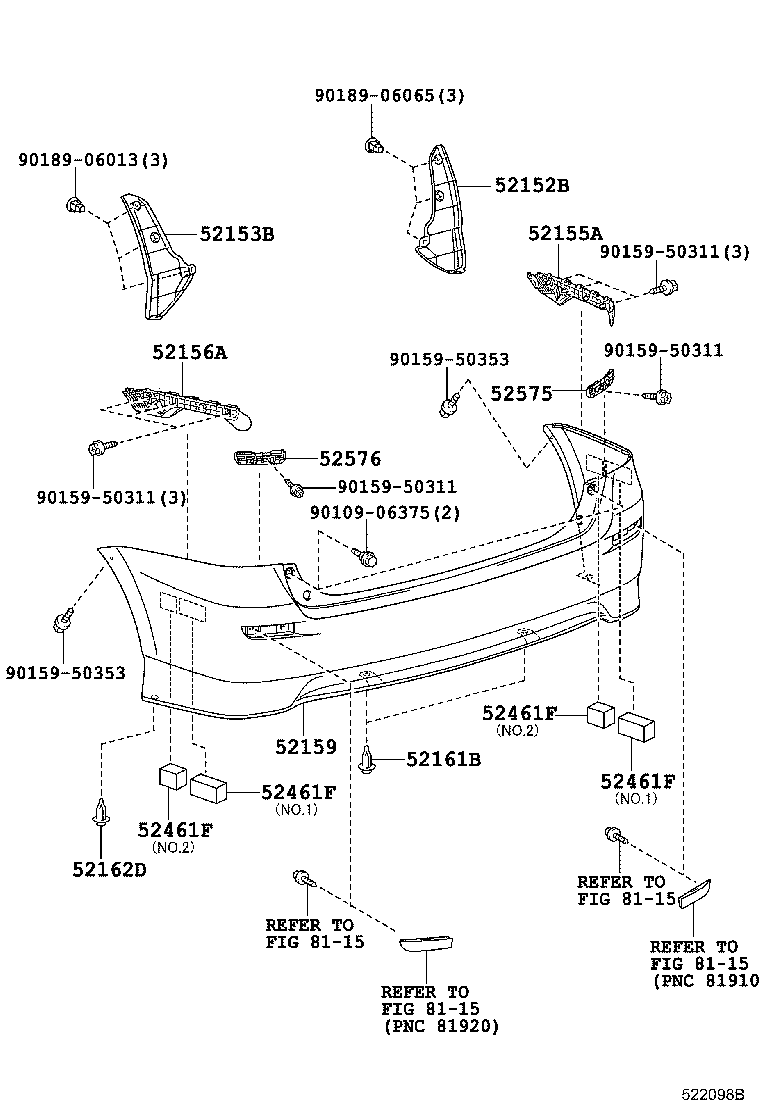 52155-68030 SUPPORT, REAR BUMPER SIDE, RH product image