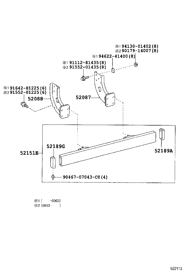 52105-37150 BAR, REAR BUMPER product image