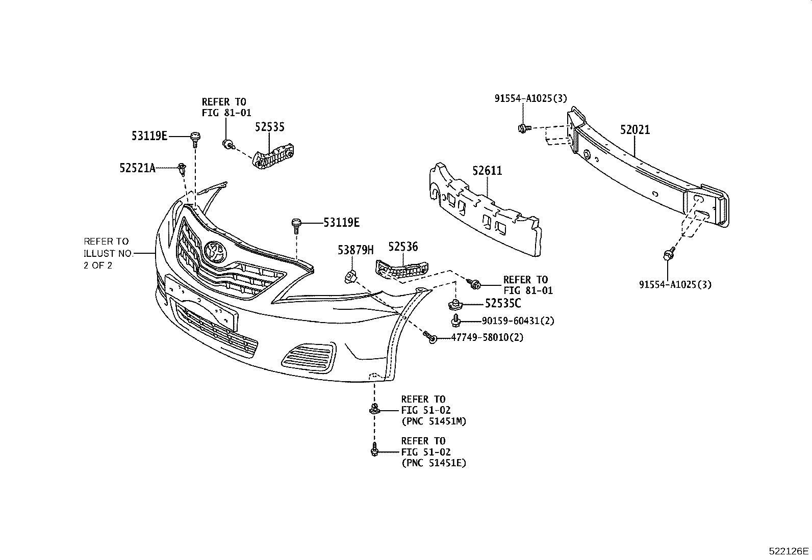 52611-06220 ABSORBER, FRONT BUMPER ENERGY product image