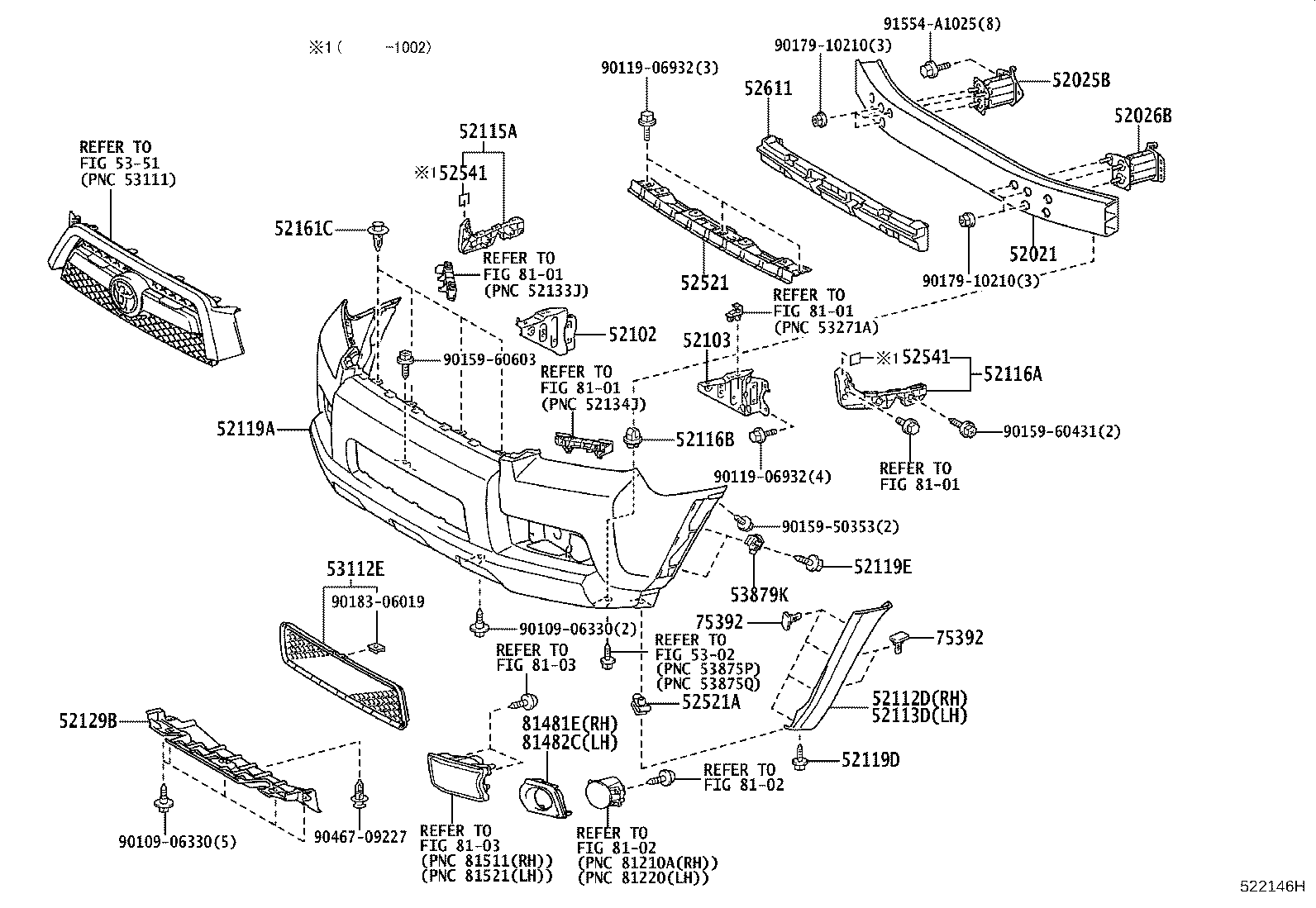 52116-35140 RETAINER, FRONT BUMPER product image