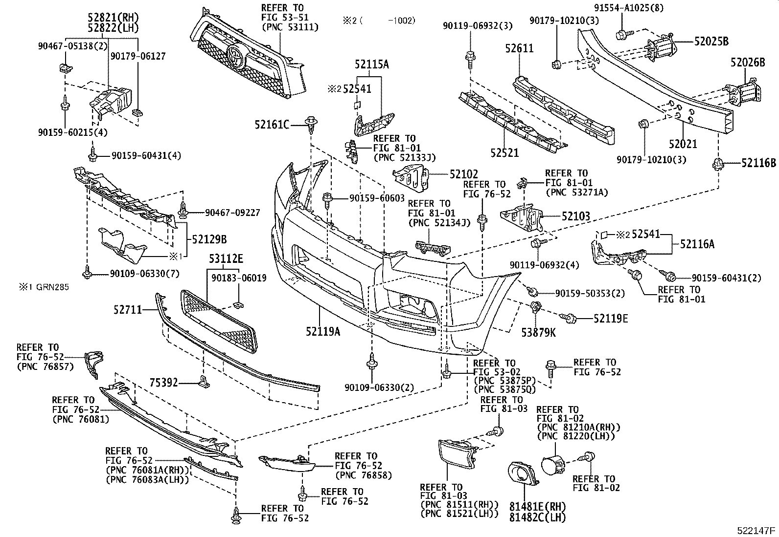 52116-35140 RETAINER, FRONT BUMPER product image