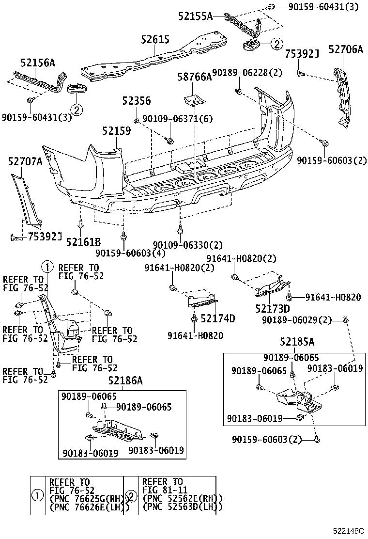 52155-35040 SUPPORT, REAR BUMPER SIDE, RH product image