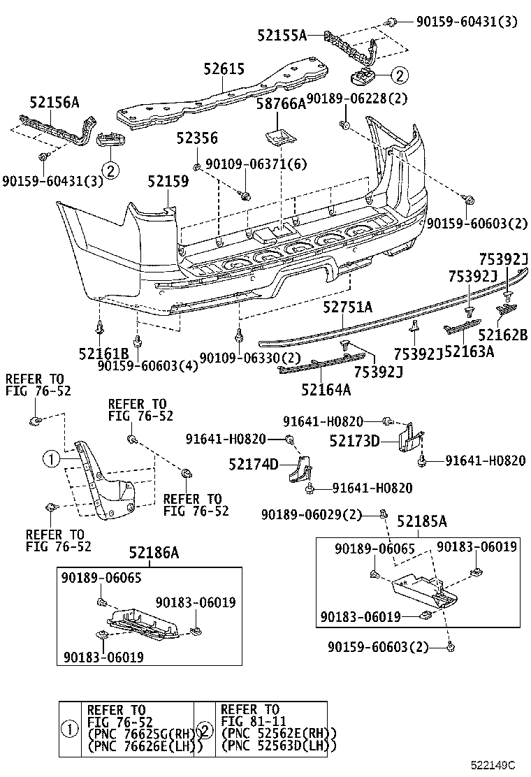 52155-35040 SUPPORT, REAR BUMPER SIDE, RH product image