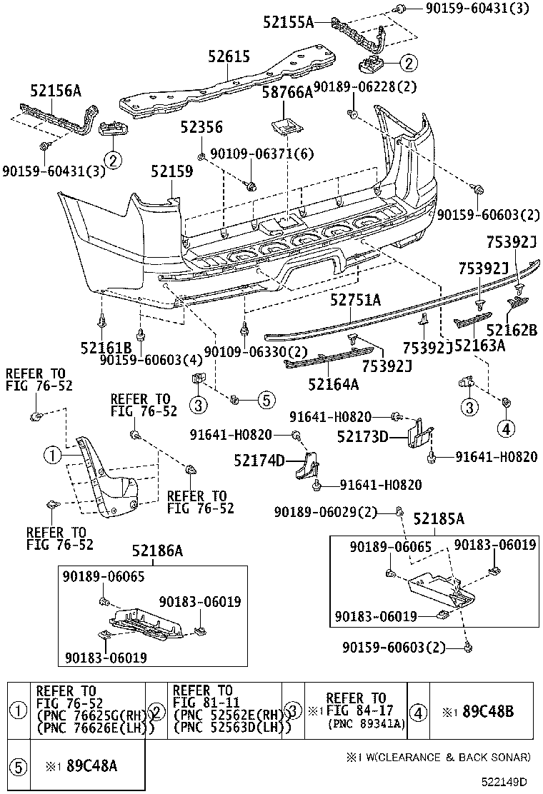 52169-35110 COVER, REAR BUMPER, LOWER product image