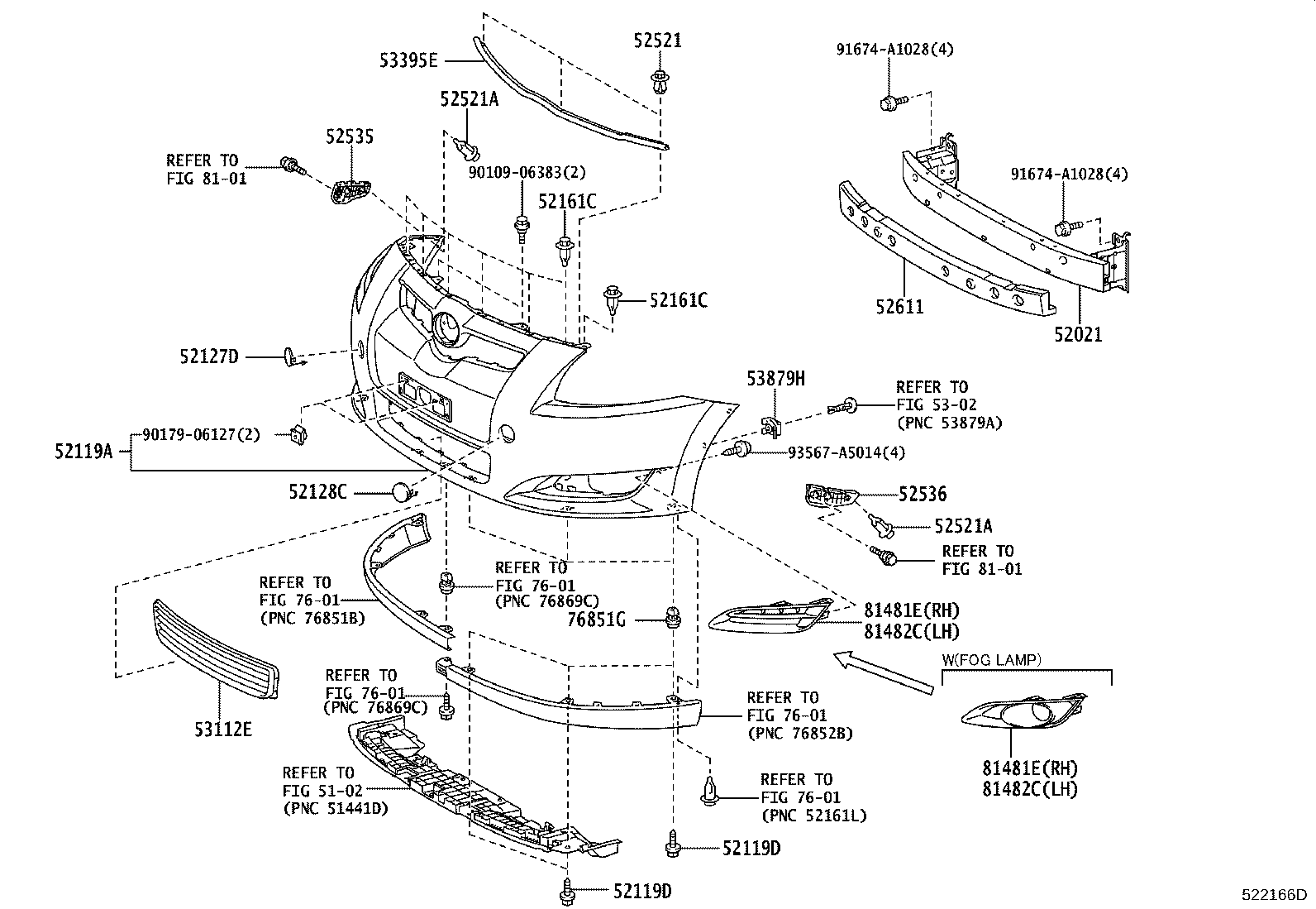 52535-02040 RETAINER, FRONT BUMPER SIDE, RH product image
