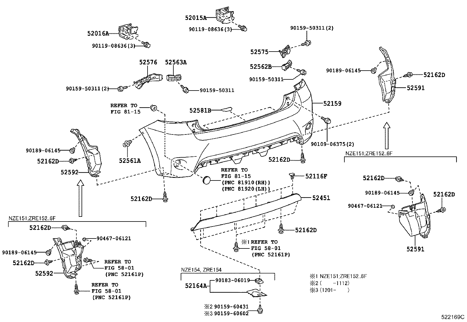 52592-12110 SEAL, REAR BUMPER SIDE, LH product image