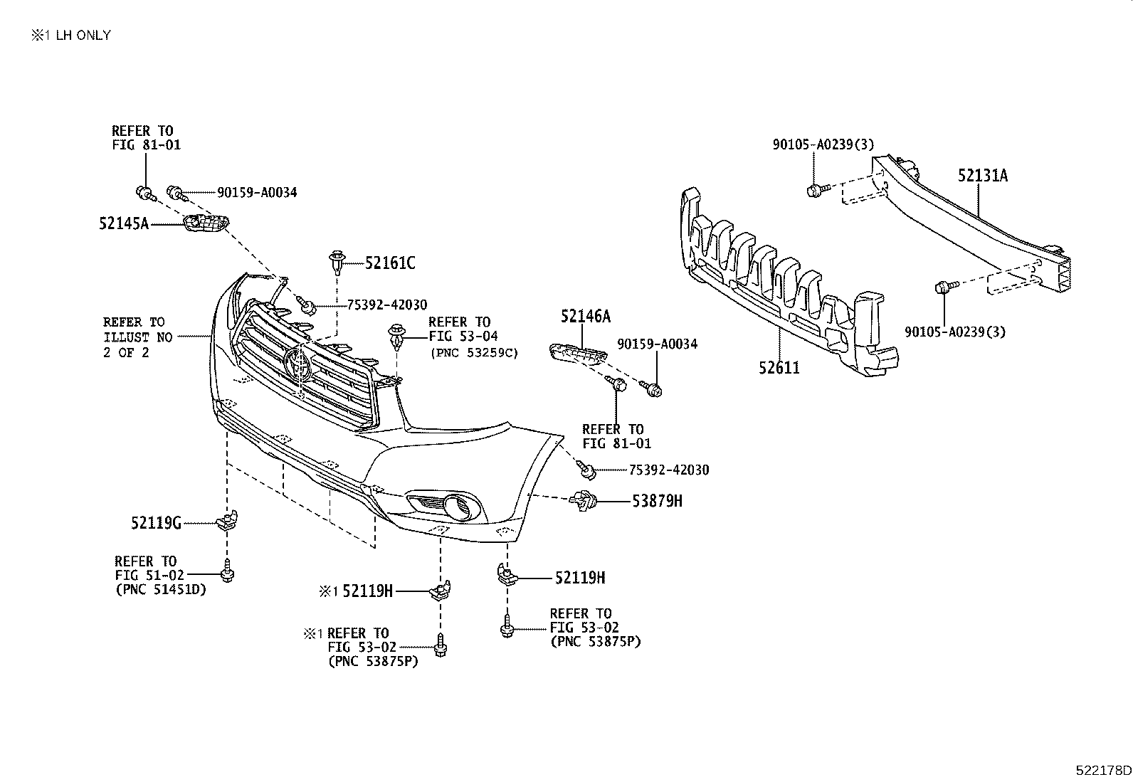 52611-0E050 ABSORBER, FRONT BUMPER ENERGY product image