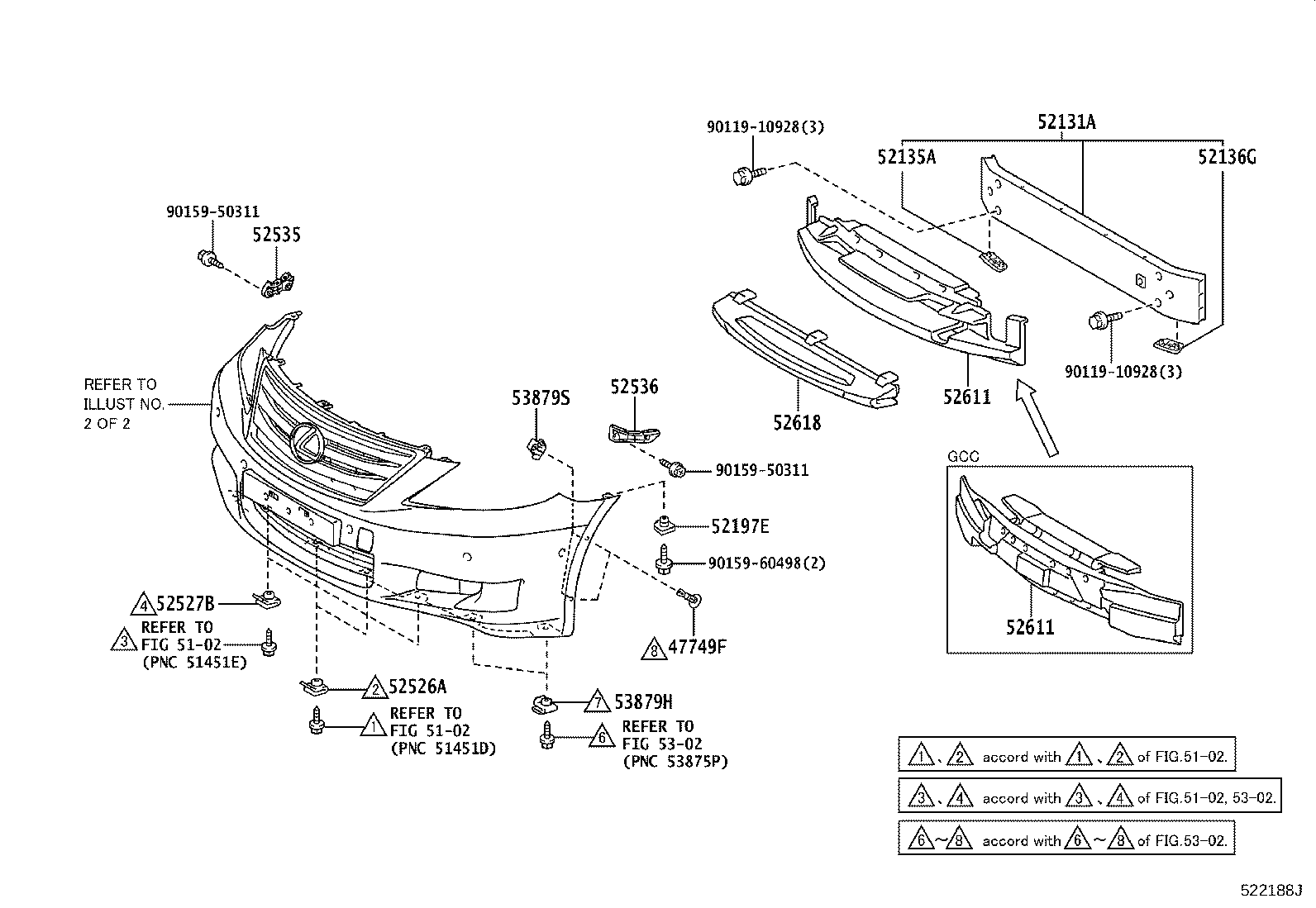 52114-50190-C2 BRACKET, FRONT BUMPER EXTENSION MOUNTING product image