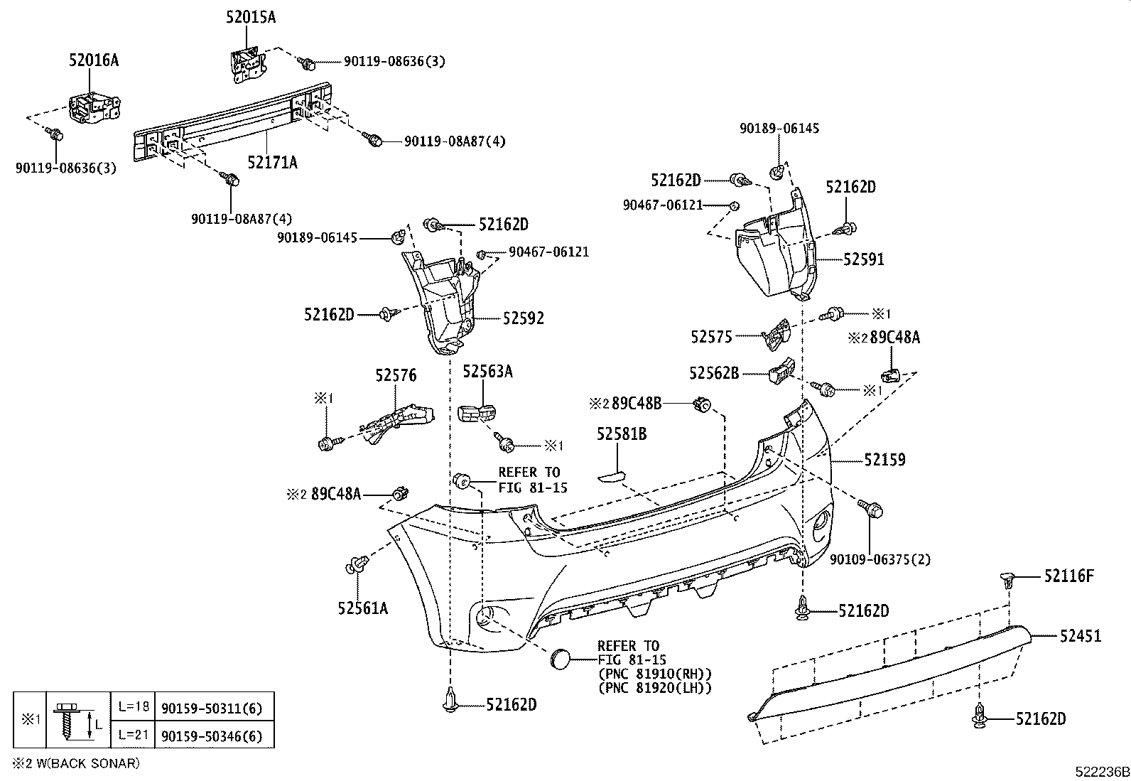 52592-02130 SEAL, REAR BUMPER SIDE, LH product image
