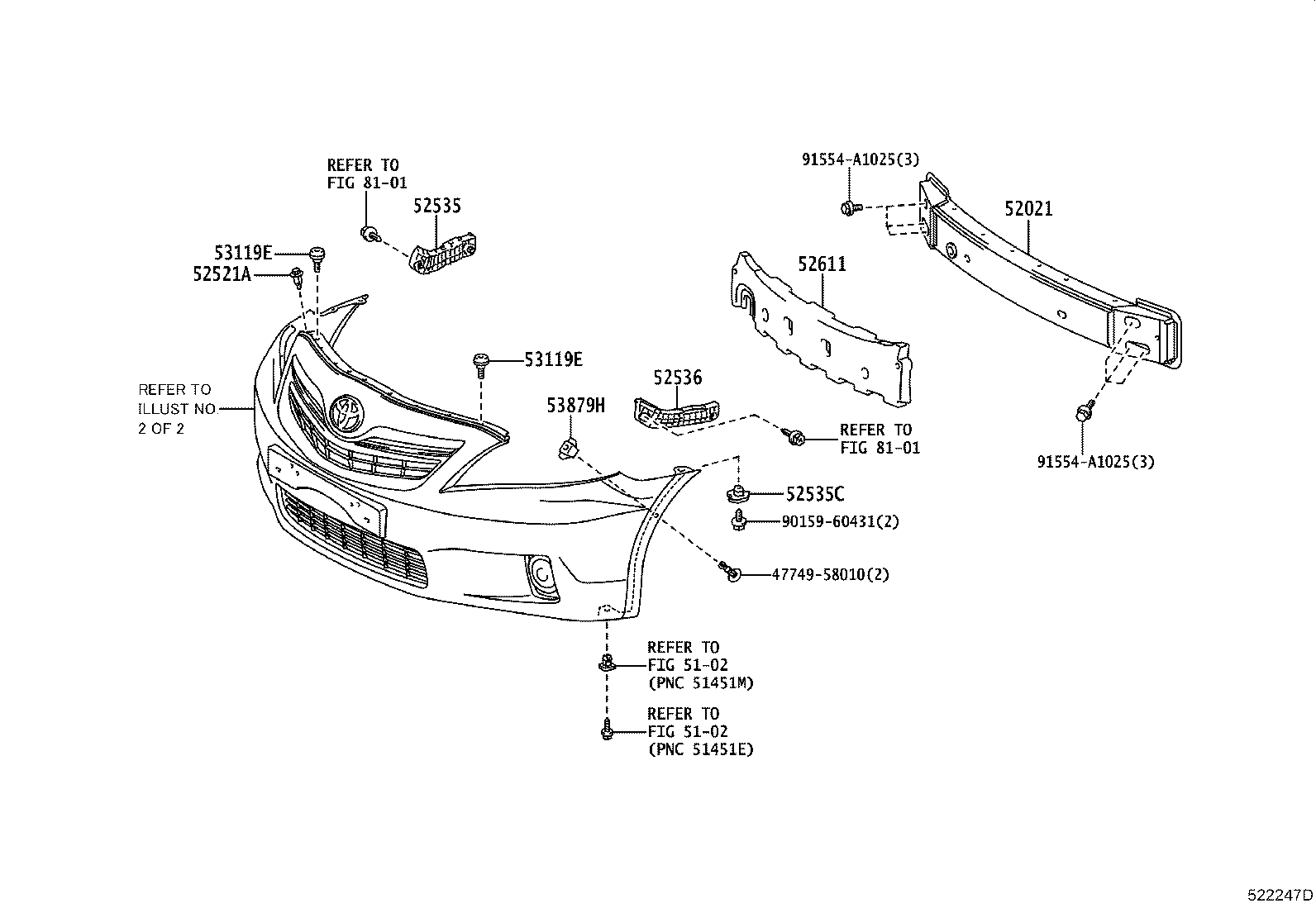 52611-06220 ABSORBER, FRONT BUMPER ENERGY product image