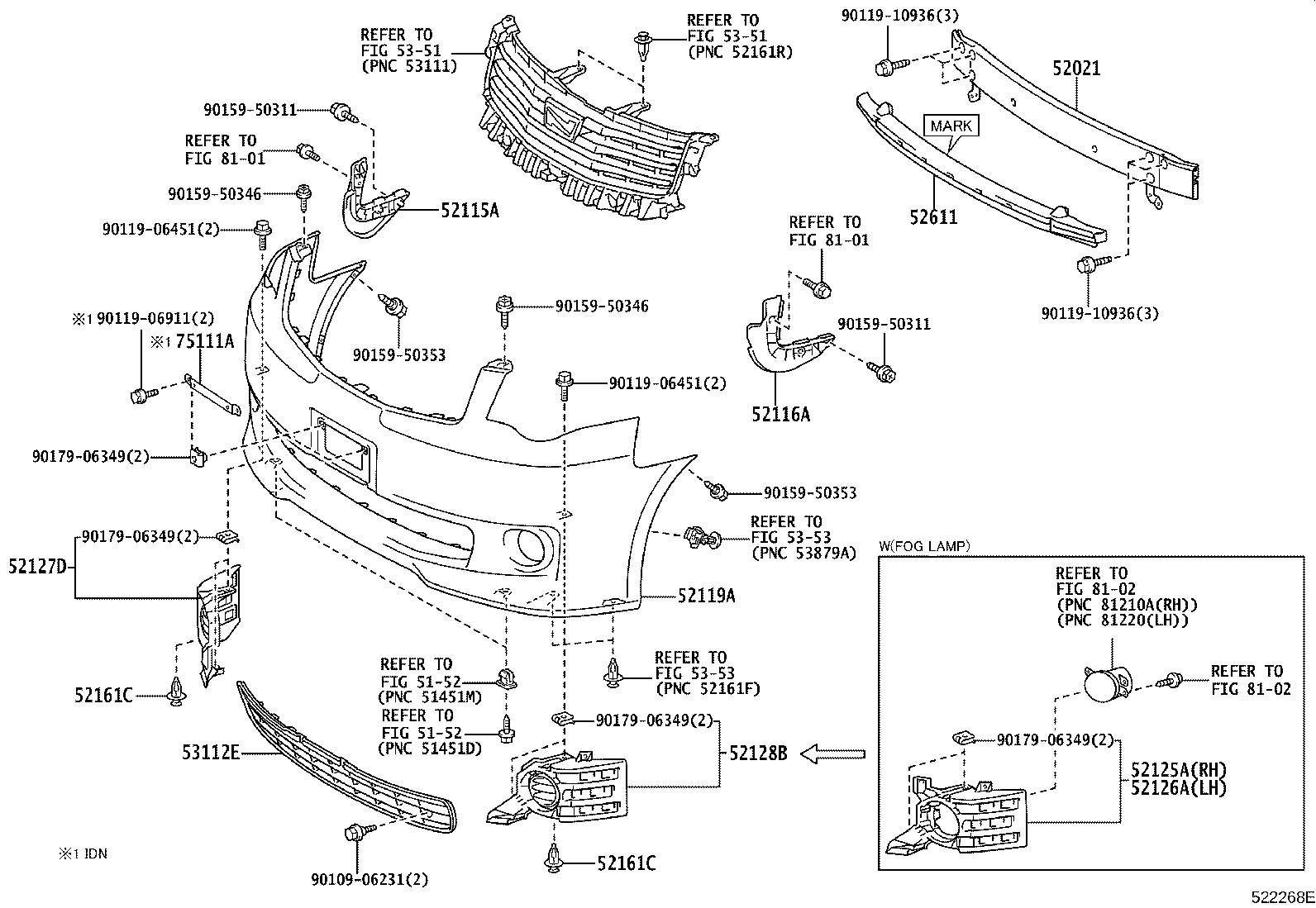 52127-28360 COVER, FOG LAMP, RH product image
