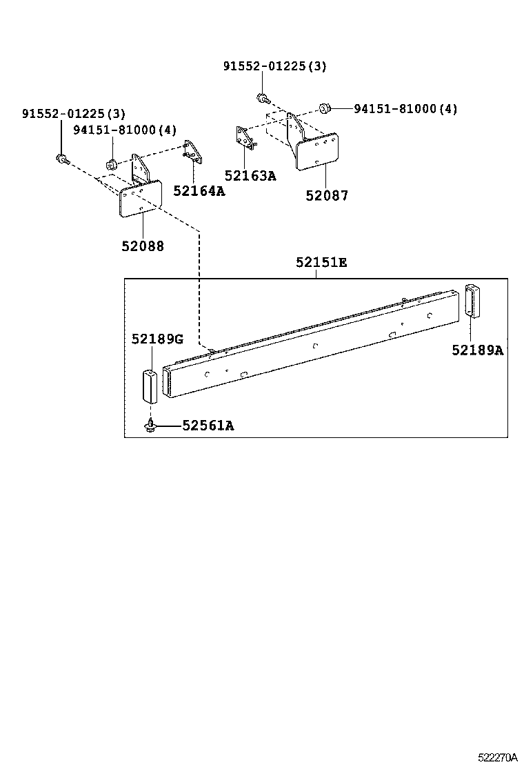 52164-25010 PLATE, REAR BUMPER, LH product image