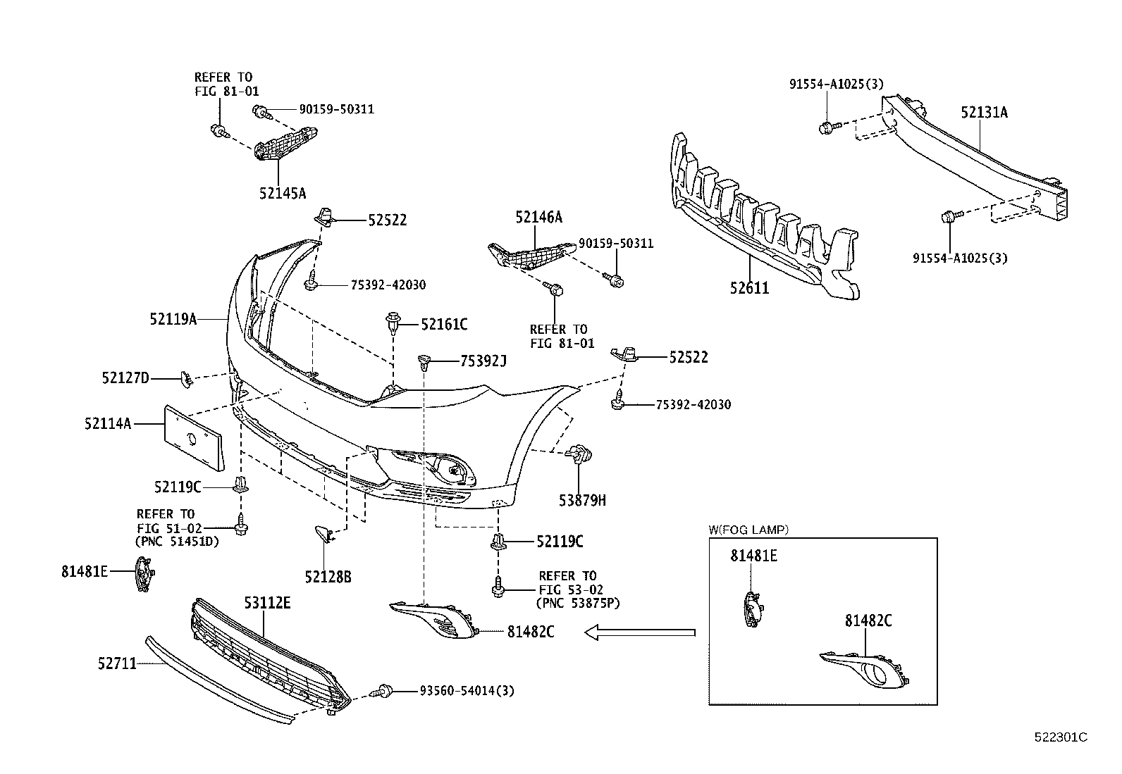 52114-48250 BRACKET, FRONT BUMPER EXTENSION MOUNTING product image