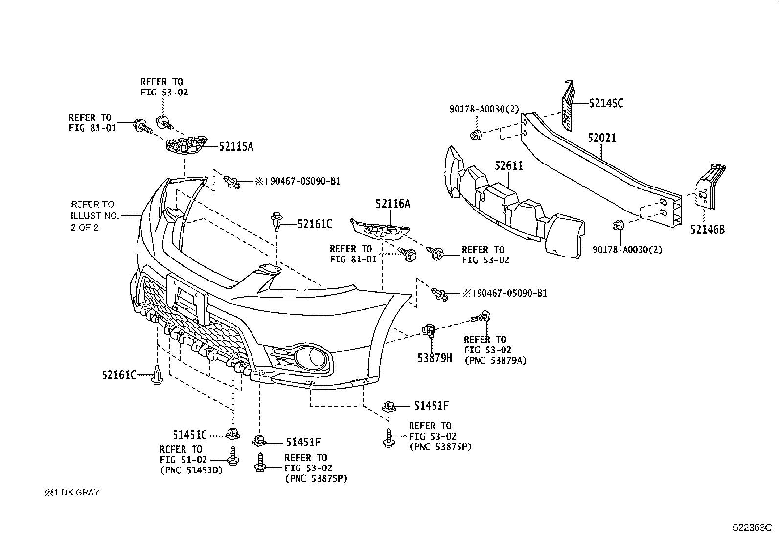 52021-02160 REINFORCEMENT SUB-ASSY, FRONT BUMPER product image