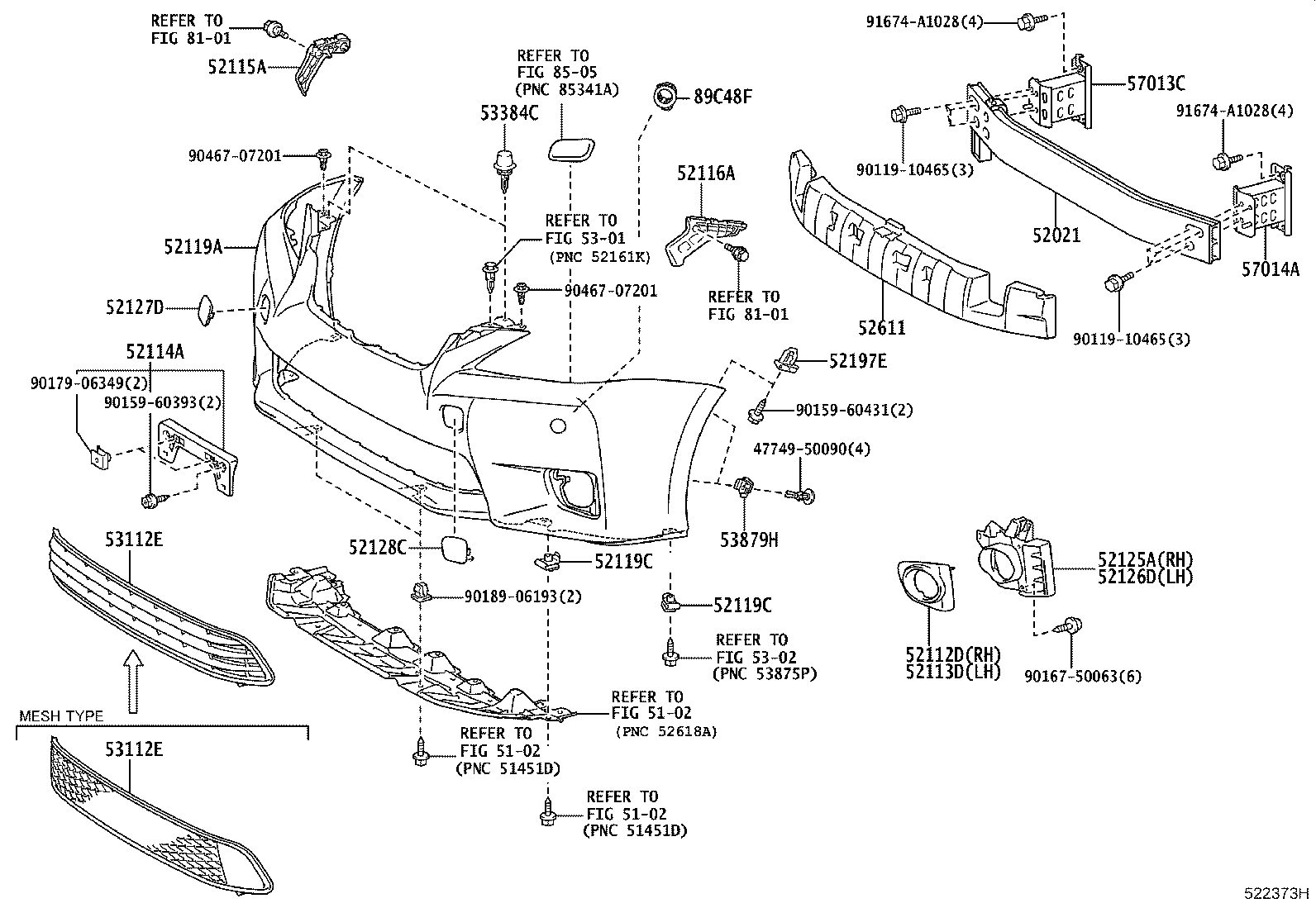 52114-76030 BRACKET, FRONT BUMPER EXTENSION MOUNTING product image