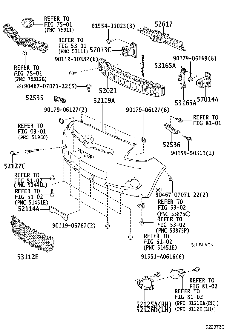 52114-52030 BRACKET, FRONT BUMPER EXTENSION MOUNTING product image