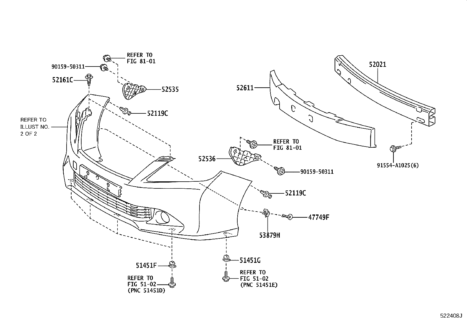 52611-06440 ABSORBER, FRONT BUMPER ENERGY product image