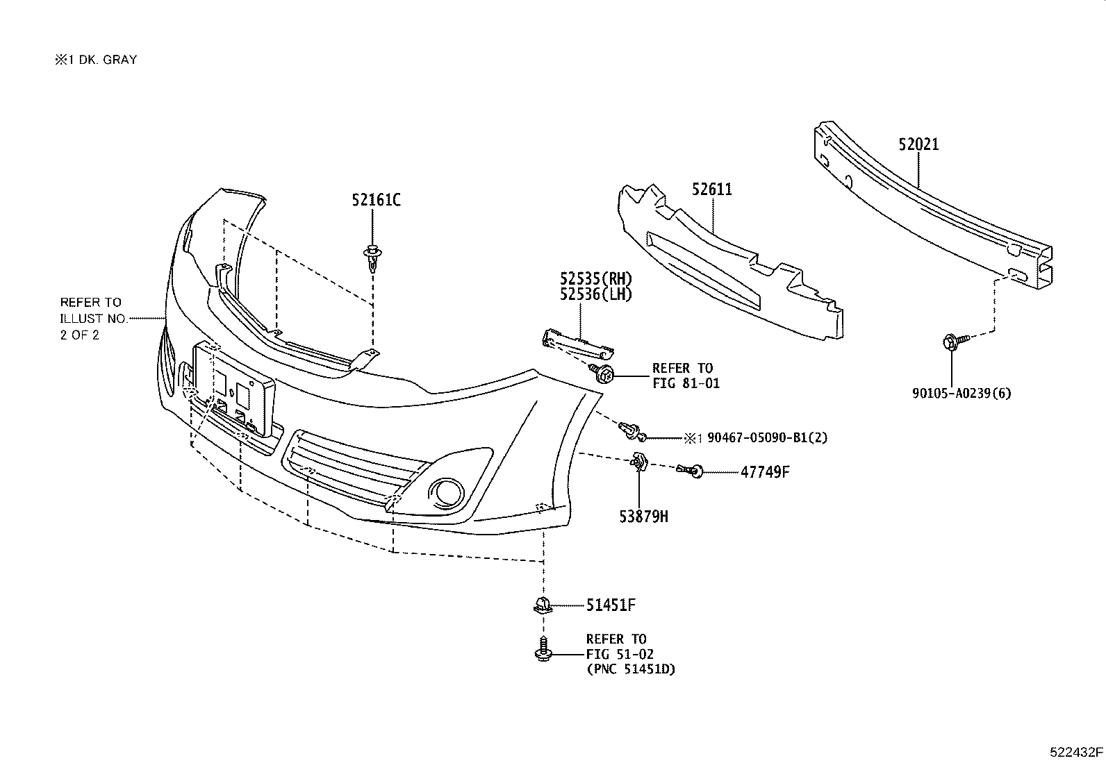 52114-06170 BRACKET, FRONT BUMPER EXTENSION MOUNTING product image