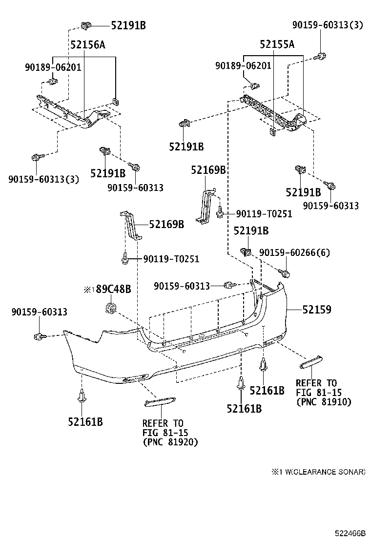 52159-0K960 COVER, REAR BUMPER product image