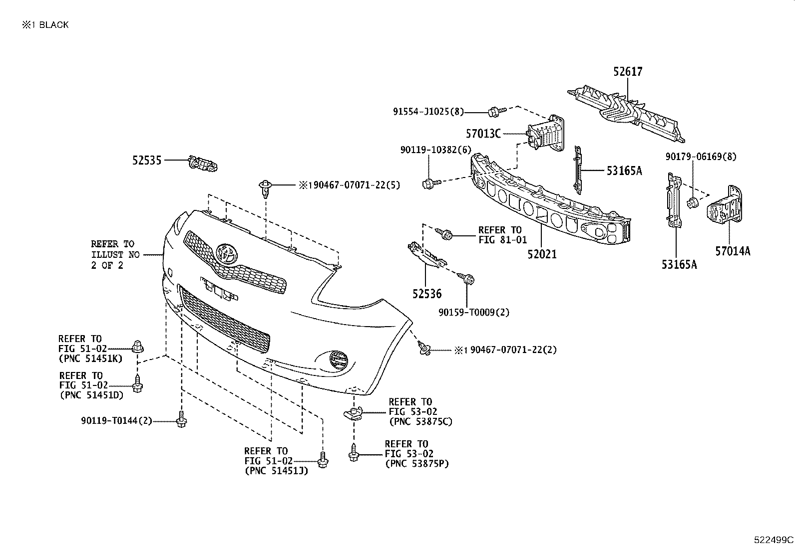 52021-0D090 REINFORCEMENT SUB-ASSY, FRONT BUMPER product image