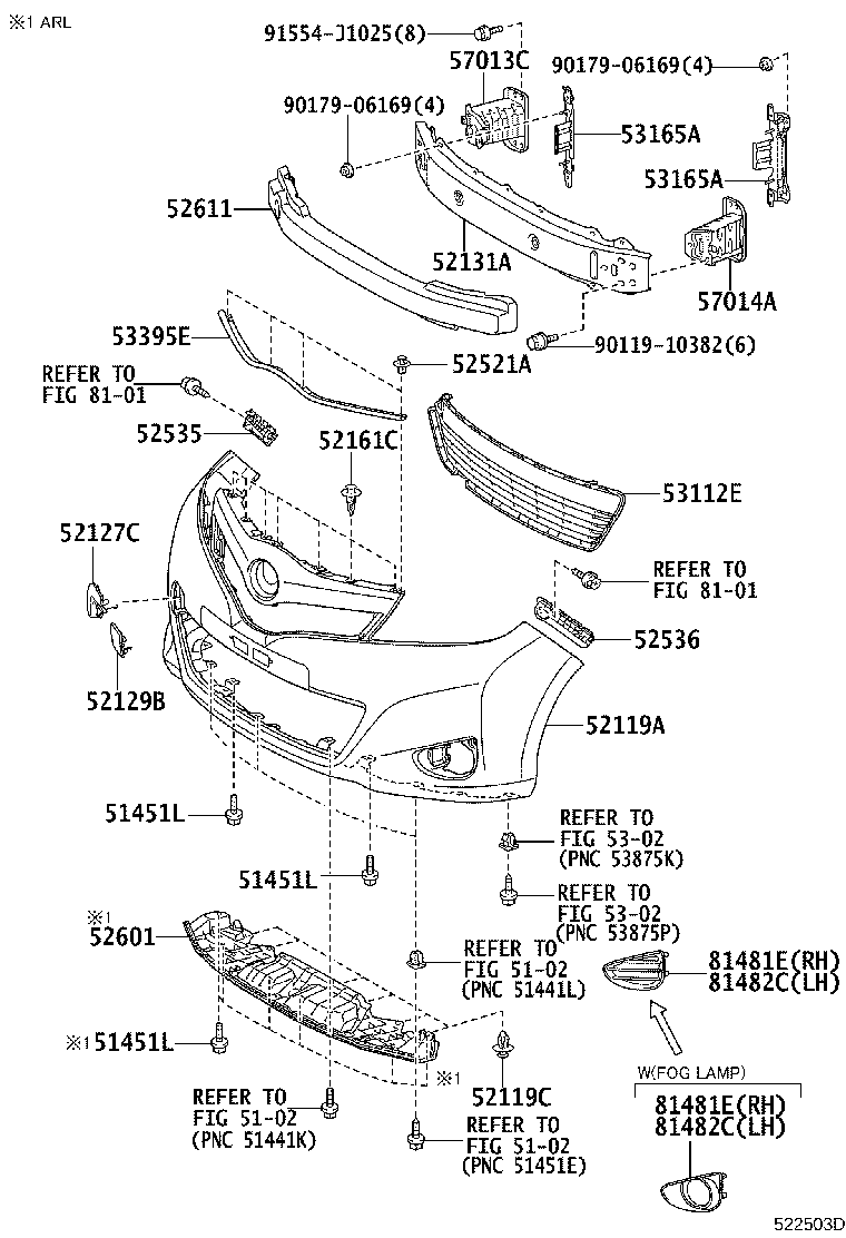 81481-52670 COVER, FOG LAMP, RH product image