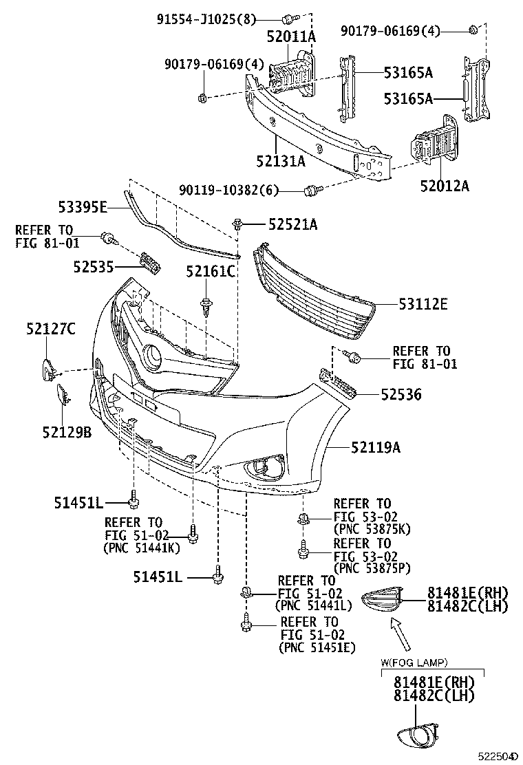 81481-52670 COVER, FOG LAMP, RH product image