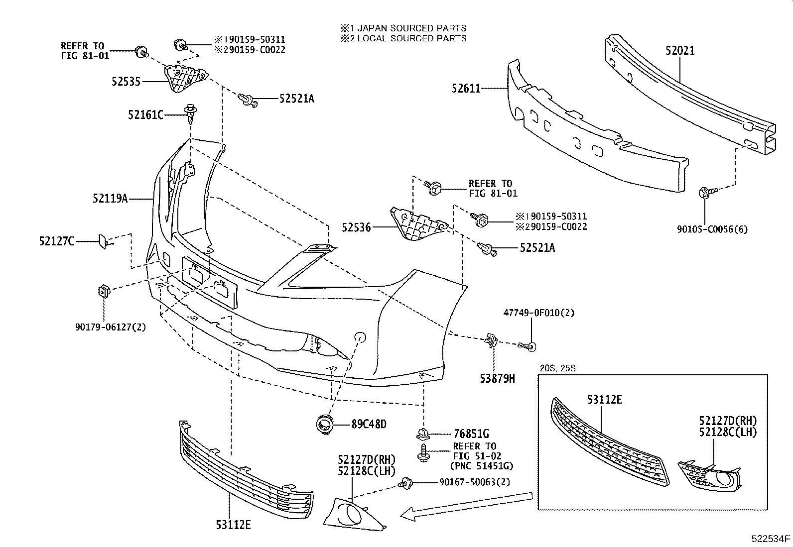 52611-06280 ABSORBER, FRONT BUMPER ENERGY product image