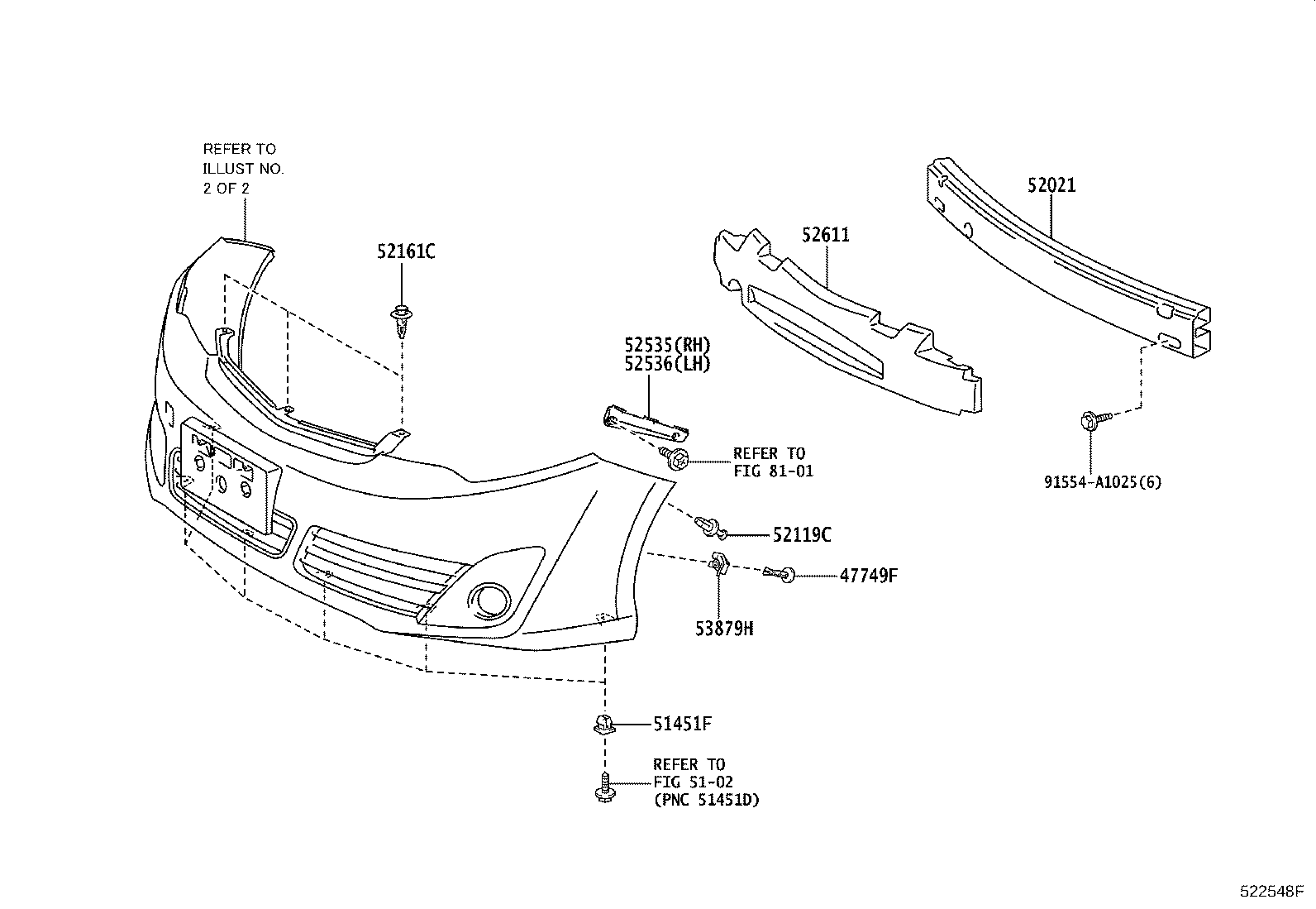 52114-06290 BRACKET, FRONT BUMPER EXTENSION MOUNTING product image