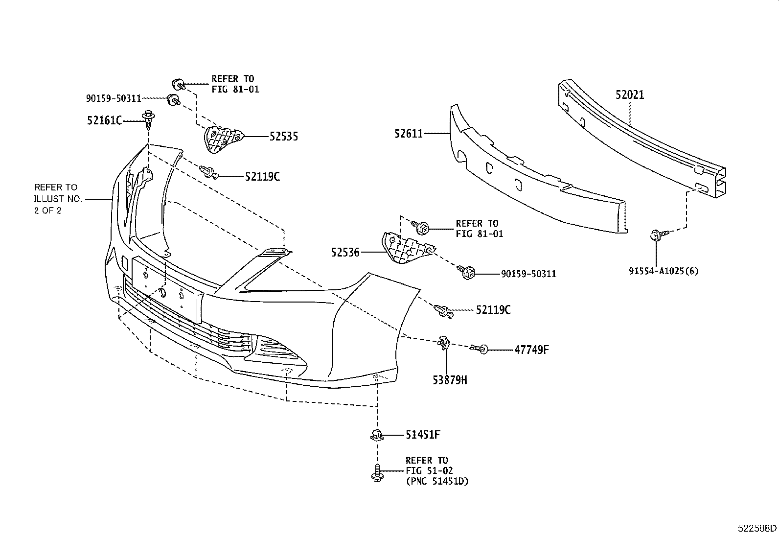 52114-06290 BRACKET, FRONT BUMPER EXTENSION MOUNTING product image