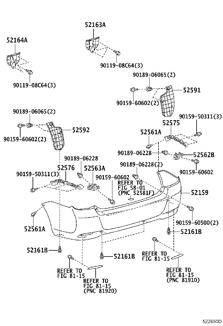 52592-12230 SEAL, REAR BUMPER SIDE, LH product image