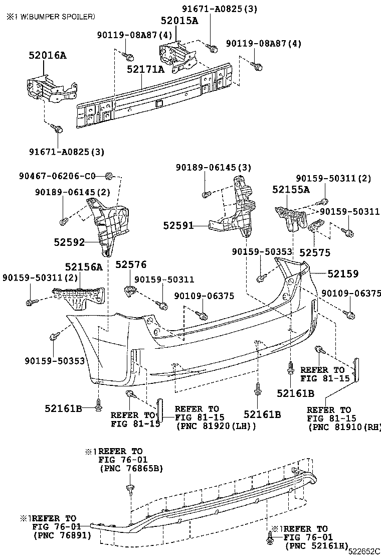 52155-47010 SUPPORT, REAR BUMPER SIDE, RH product image
