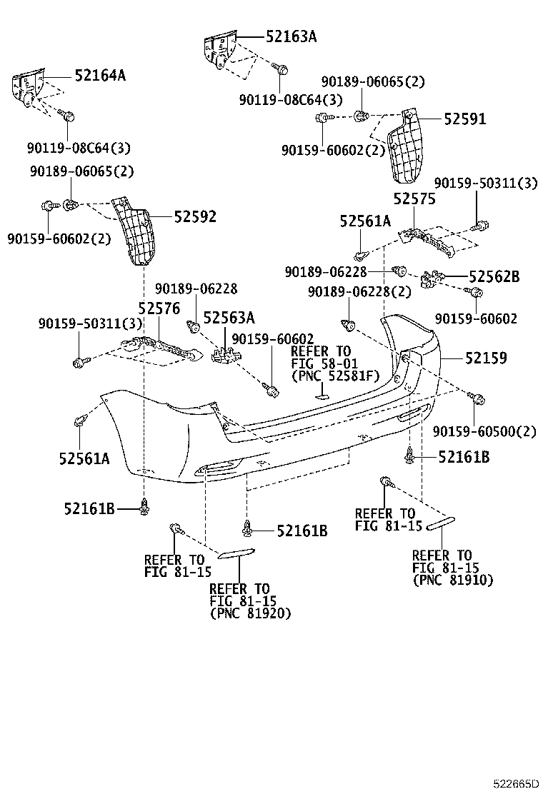 52592-12230 SEAL, REAR BUMPER SIDE, LH product image