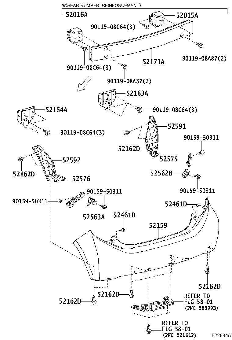 52592-52380 SEAL, REAR BUMPER SIDE, LH product image