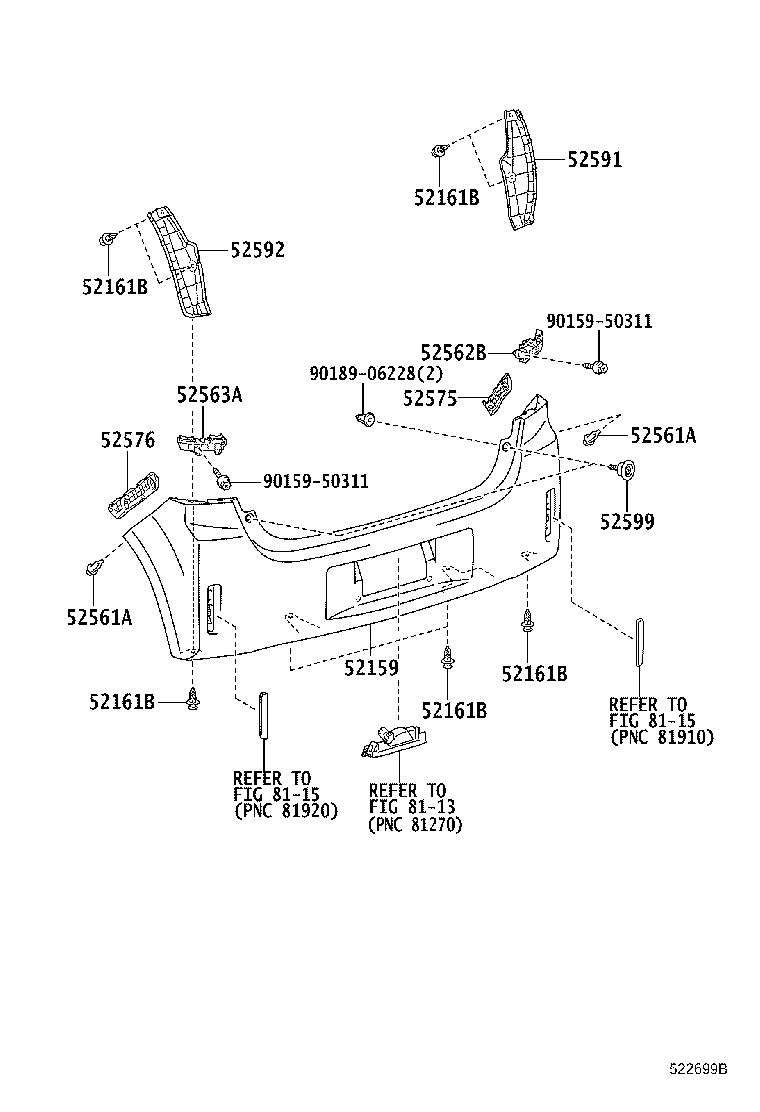 52592-52330 SEAL, REAR BUMPER SIDE, LH product image