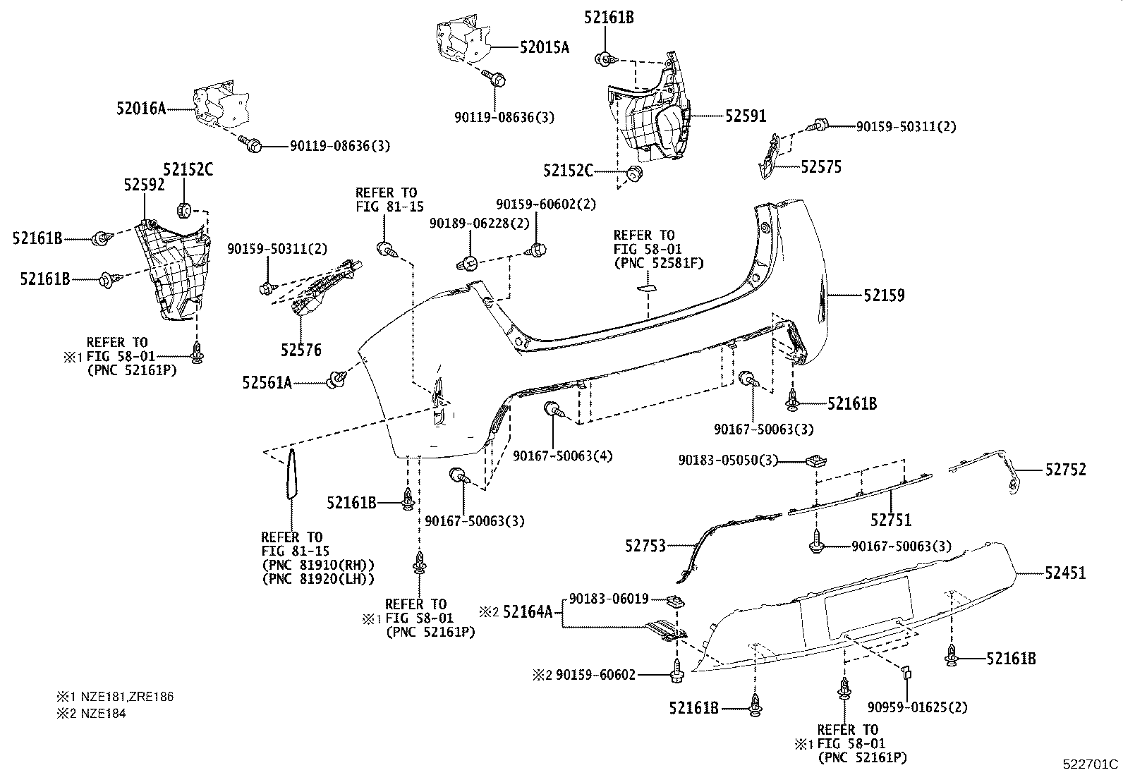 52151-12360 EXTENSION, REAR BUMPER product image