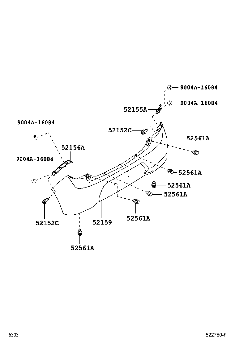 52155-BZ070 SUPPORT, REAR BUMPER SIDE, RH product image